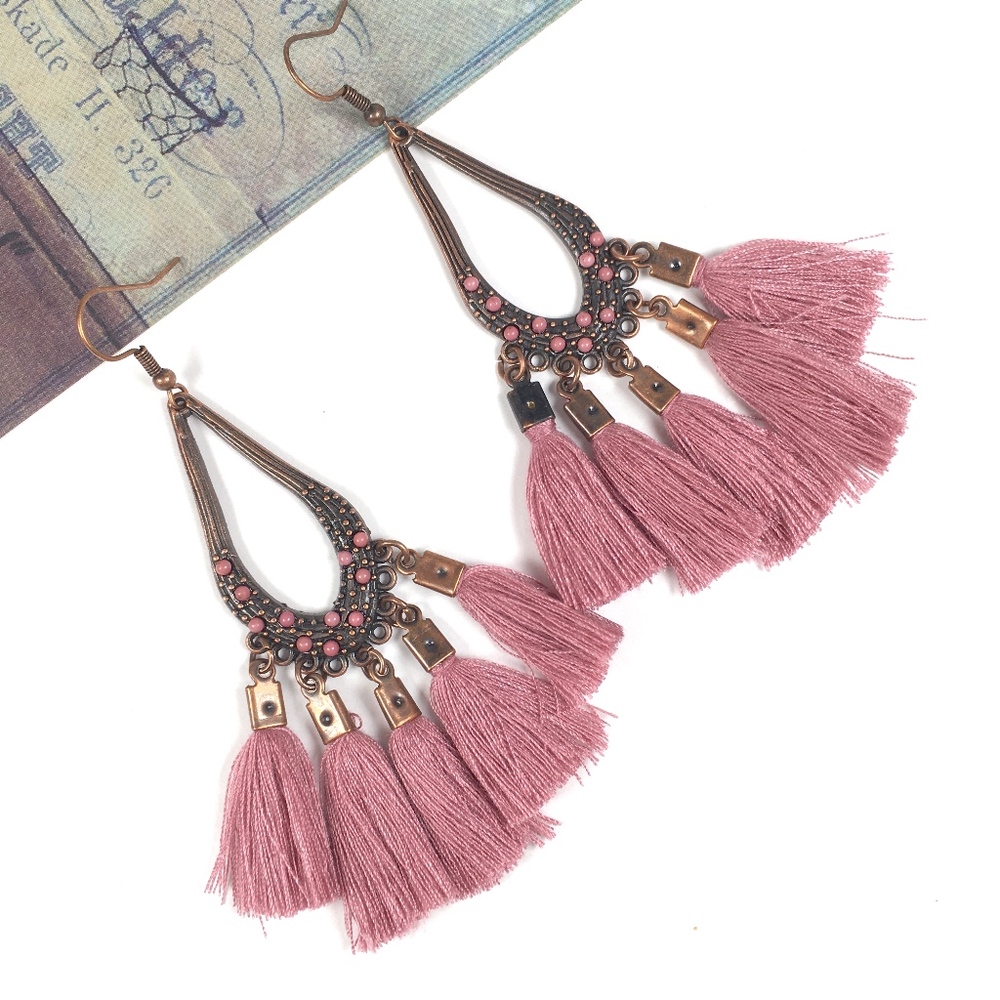 Vintage Boho Tassel Drop Earrings